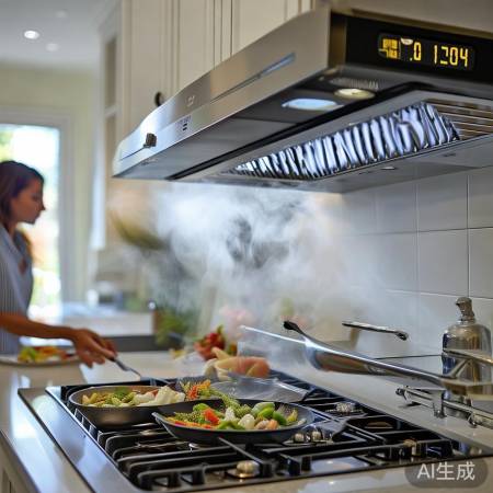 年代油烟机400全国统电话教导㊣美菱油烟机显示屏智能操作体验,告别繁琐设置